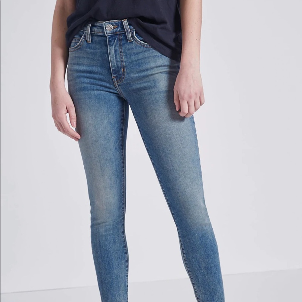 CURRENT ELLIOT THE STILETTO ANKLE JEANS IN THE COLOR PACIFIC